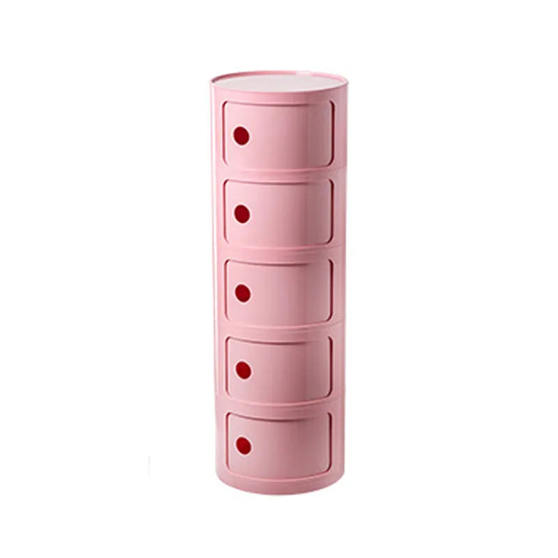 Nordic Bedside Cabinet Small Round Modern Plastic Storage Cabinet Narrow Cabinet Multi Layer Side Cabinet for Living Room