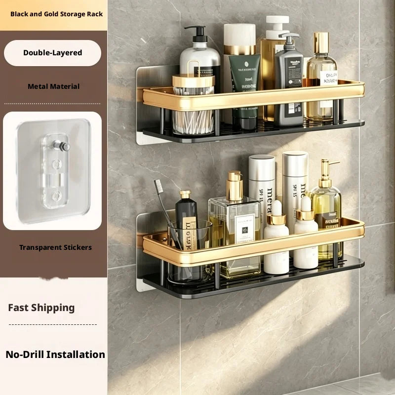 Anti Rust Metal Steel Shower Rack Large Capacity Bathroom Organizing Shelves Convenient Storage Home Decoration