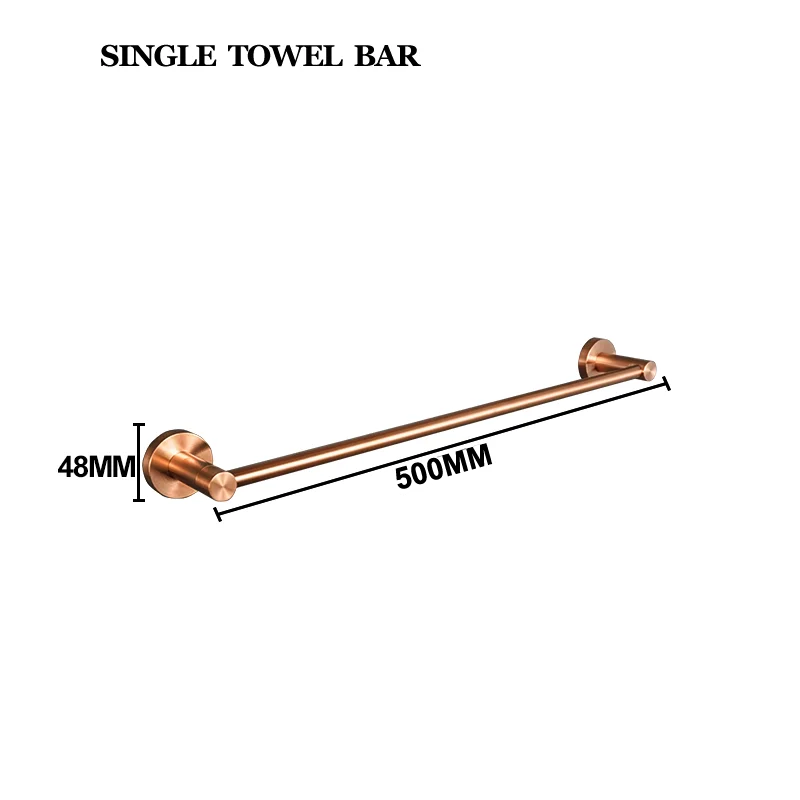 Brushed Rose Gold Bathroom Accessories Set Towel Rack, Tissue Rack, Soap Dish, Toilet Brush, Towel Rack Stainless Steel Hardware