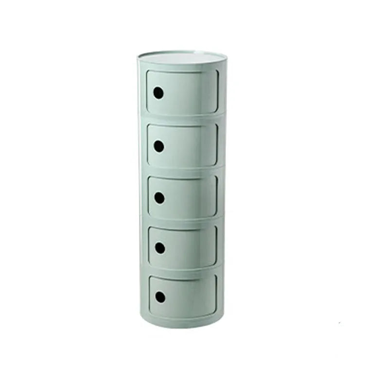 Nordic Bedside Cabinet Small Round Modern Plastic Storage Cabinet Narrow Cabinet Multi Layer Side Cabinet for Living Room
