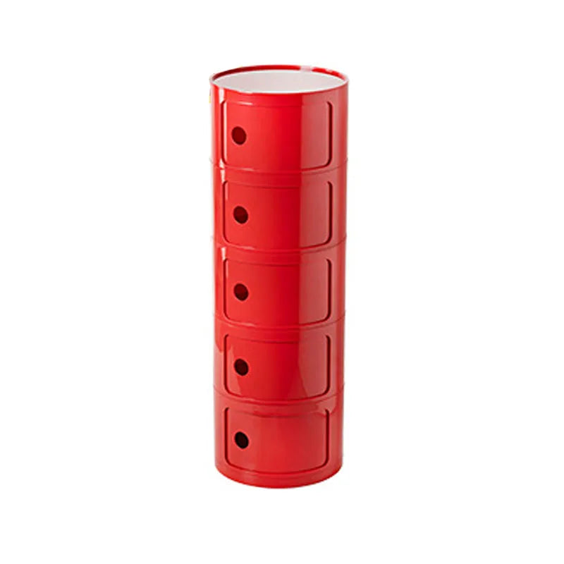 Nordic Bedside Cabinet Small Round Modern Plastic Storage Cabinet Narrow Cabinet Multi Layer Side Cabinet for Living Room