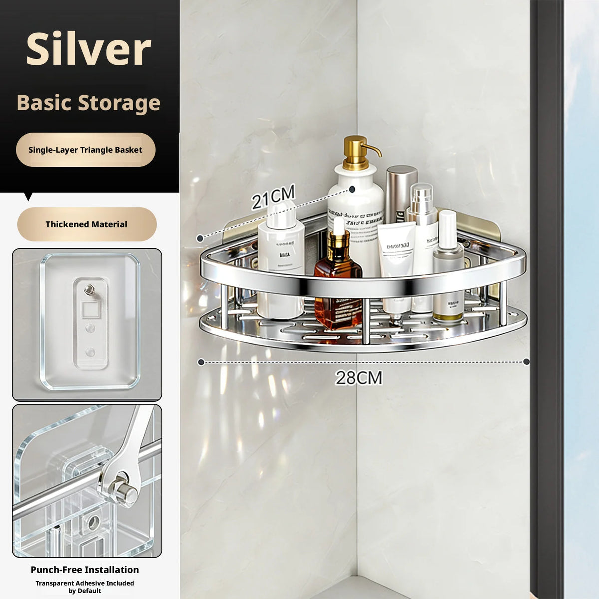 Anti Rust Metal Steel Shower Rack Large Capacity Bathroom Organizing Shelves Convenient Storage Home Decoration