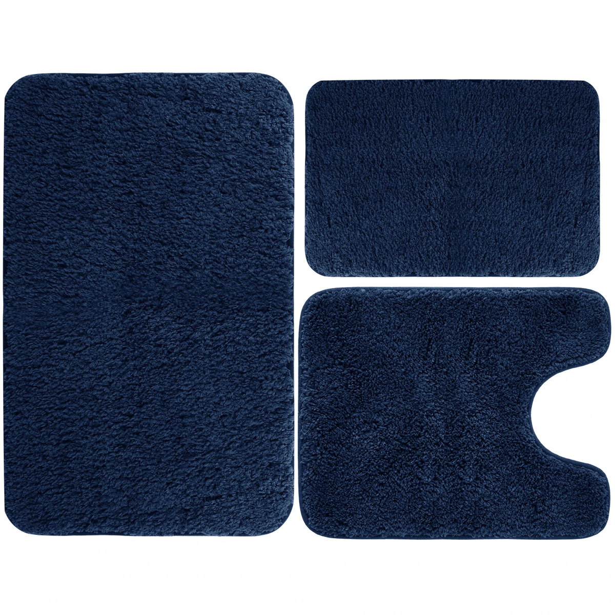 Velvet Memory Foam Bathroom Rug Set Of 3 Water Absorption Non Slip Extra Soft Bath Mats Machine Washable&Dry Toilet Floor Mat