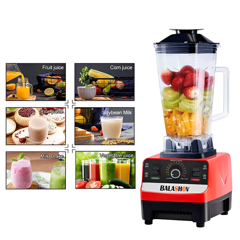 2000W Heavy Duty Commercial Blender Stationary Mixer Food Processor Ice Smoothies for Kitchen High Power Juicer Blender