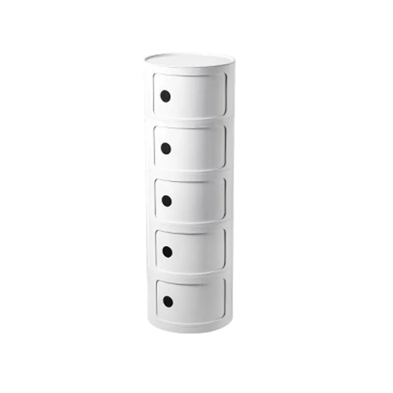 Nordic Bedside Cabinet Small Round Modern Plastic Storage Cabinet Narrow Cabinet Multi Layer Side Cabinet for Living Room