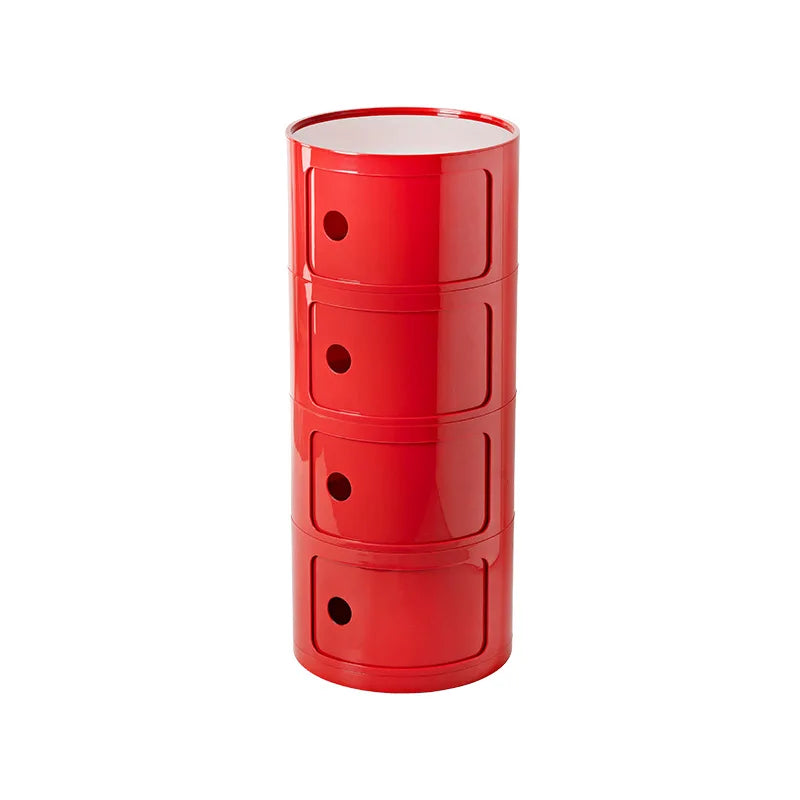 Nordic Bedside Cabinet Small Round Modern Plastic Storage Cabinet Narrow Cabinet Multi Layer Side Cabinet for Living Room