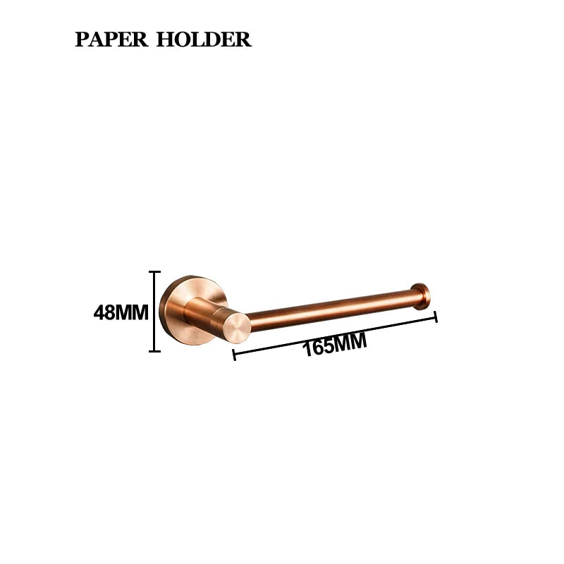 Brushed Rose Gold Bathroom Accessories Set Towel Rack, Tissue Rack, Soap Dish, Toilet Brush, Towel Rack Stainless Steel Hardware