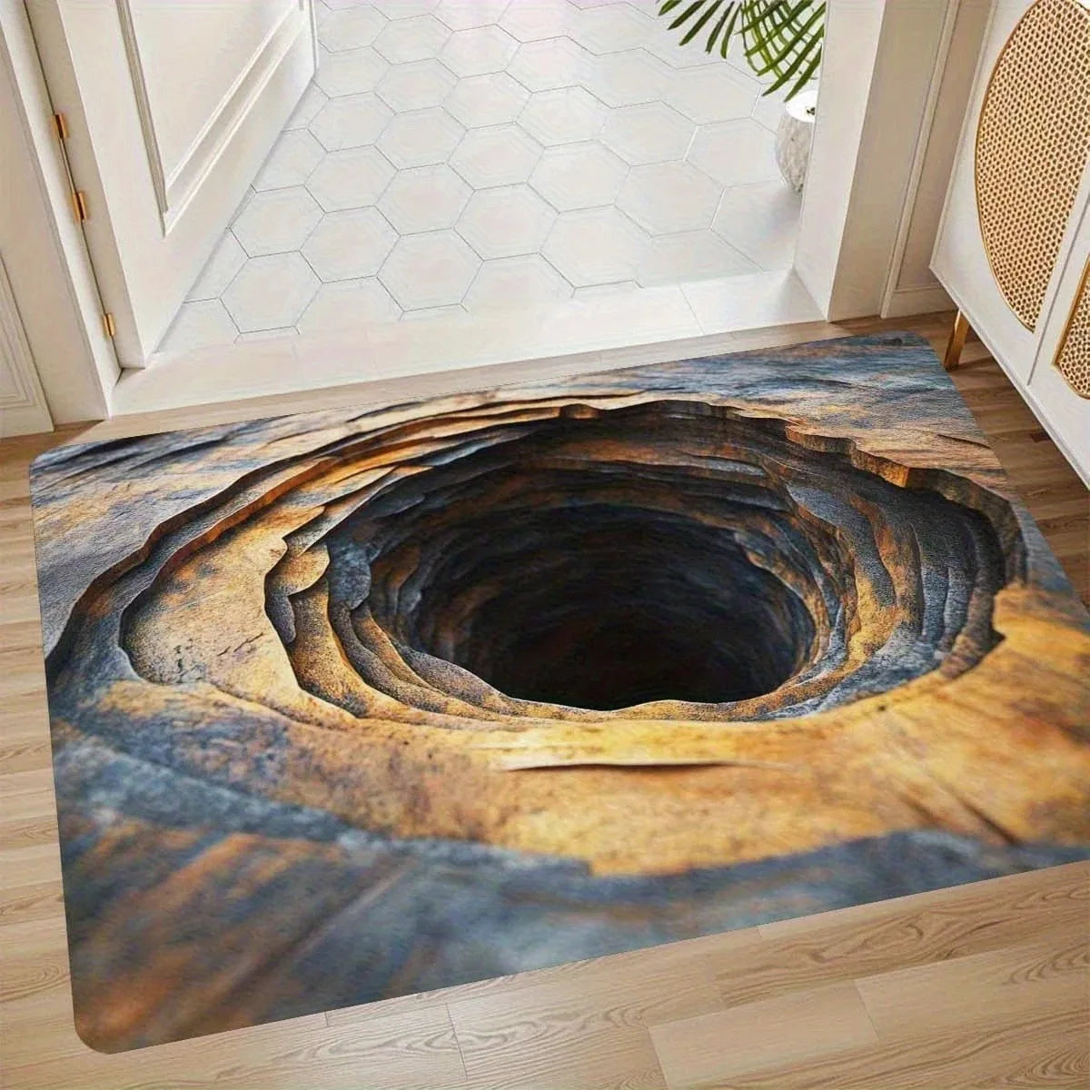 3D Visual Effect Waterproof Floor Mat Bathroom Door Rug Washable Living Room Decoration Trap Carpet Anti-slip Rugs for Bedroom