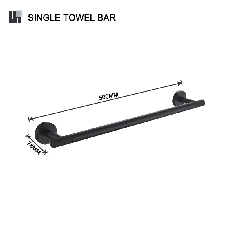 Matt Black Wall-mounted Elegant Bathroom Set Paper Towel Stick Toilet Bathrobe Hook Double Cup Holder Double Soap Dispenser