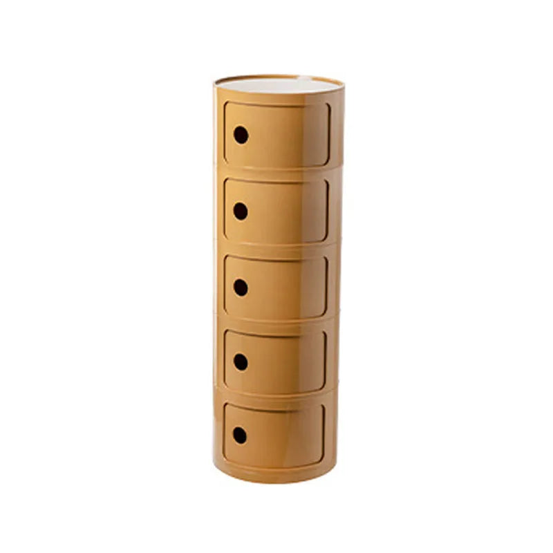 Nordic Bedside Cabinet Small Round Modern Plastic Storage Cabinet Narrow Cabinet Multi Layer Side Cabinet for Living Room