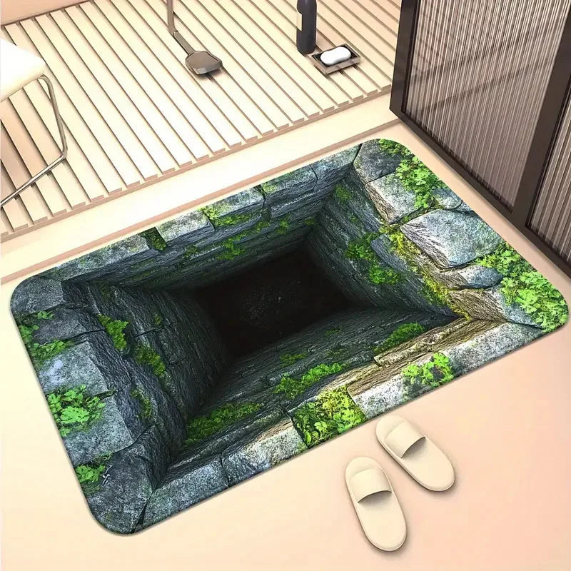 3D Visual Effect Waterproof Floor Mat Bathroom Door Rug Washable Living Room Decoration Trap Carpet Anti-slip Rugs for Bedroom