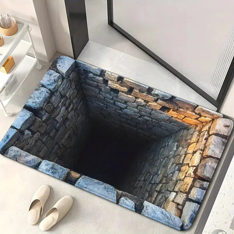 3D Visual Effect Waterproof Floor Mat Bathroom Door Rug Washable Living Room Decoration Trap Carpet Anti-slip Rugs for Bedroom
