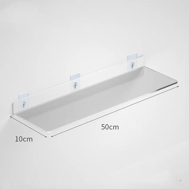 1pc Clear Acrylic Storage Rack Wall Mounted Book Floating Shelf Makeup Display Stand Holder Bathroom Kitchen Organizer