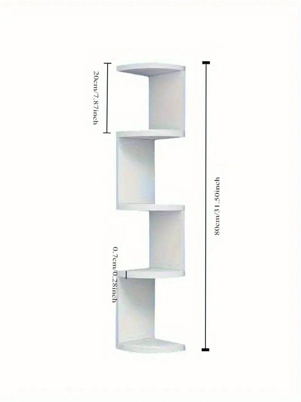 5-Tier Corner Floating Shelf Unit, Wall-Mounted Plastic Storage Rack, Space-Saving Triangular Design, Suitable for Living Room, Bedroom, Bathroom, Bathroom Decor and Accessories, Practical Storage Shelf