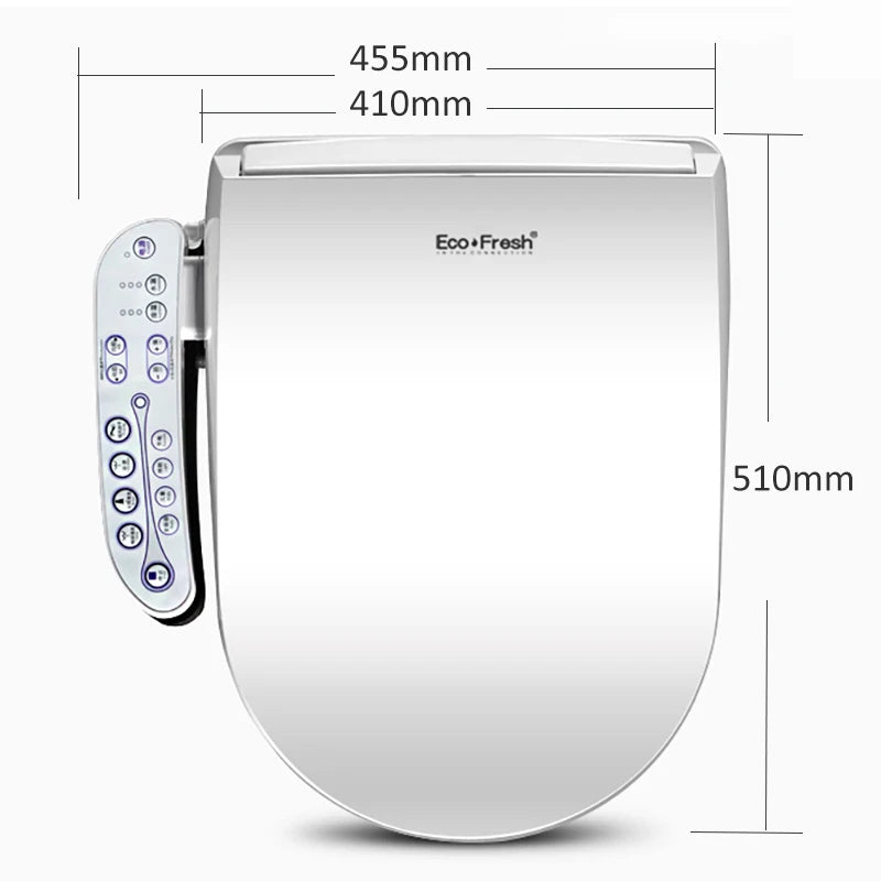 EcoFresh D U-shape Smart Toilet Seat Electric Bidet Cover Smart Night Light Intelligent Bidet Sprayer Heat Clean Dry Massage