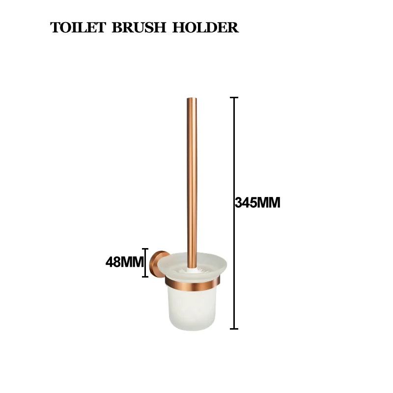 Brushed Rose Gold Bathroom Accessories Set Towel Rack, Tissue Rack, Soap Dish, Toilet Brush, Towel Rack Stainless Steel Hardware