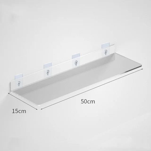 1pc Clear Acrylic Storage Rack Wall Mounted Book Floating Shelf Makeup Display Stand Holder Bathroom Kitchen Organizer