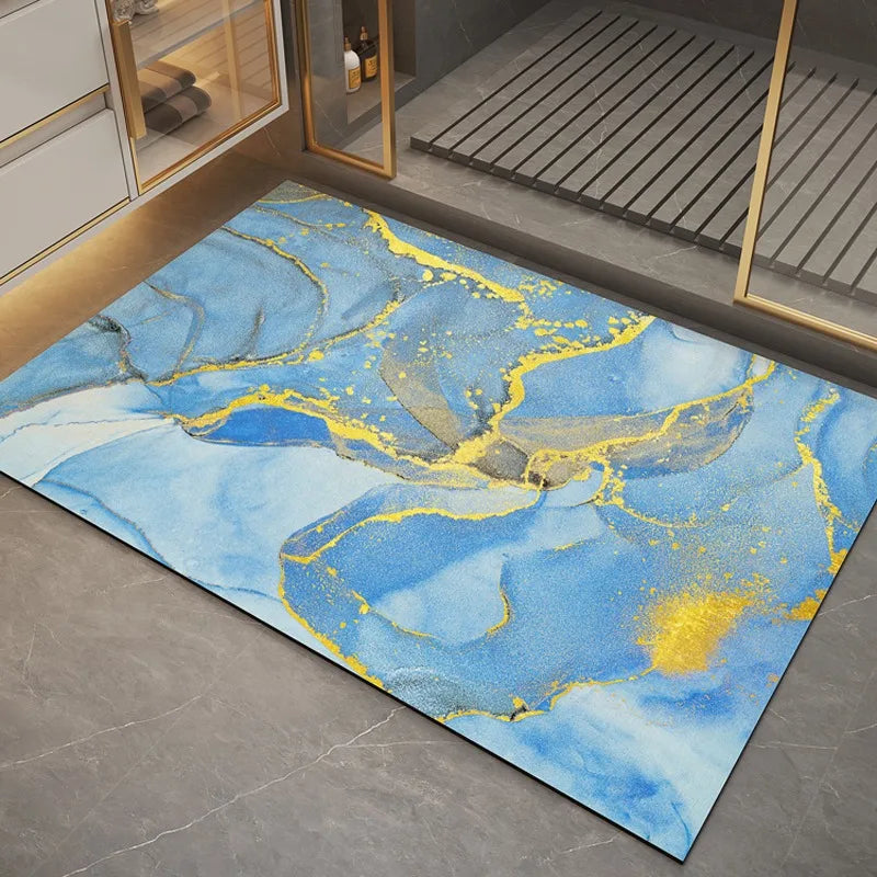 Bathroom Carpet Home Decoration Bath Absorbent Marbling Floor Mat Toilet Rug Doormat Non-slip Foot Mats