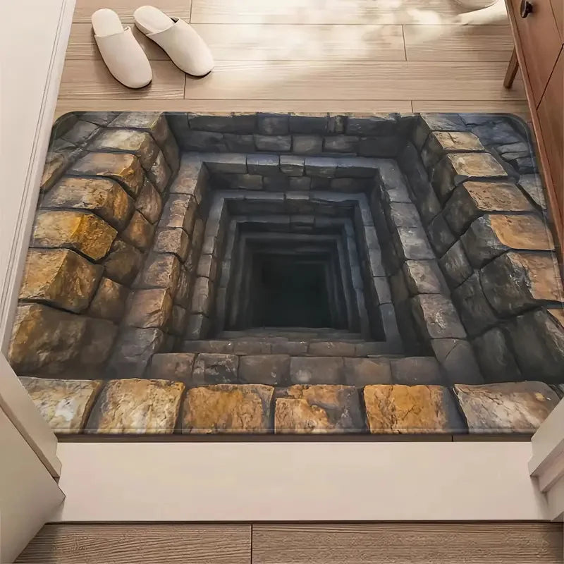 3D Visual Effect Waterproof Floor Mat Bathroom Door Rug Washable Living Room Decoration Trap Carpet Anti-slip Rugs for Bedroom
