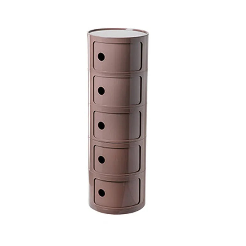 Nordic Bedside Cabinet Small Round Modern Plastic Storage Cabinet Narrow Cabinet Multi Layer Side Cabinet for Living Room