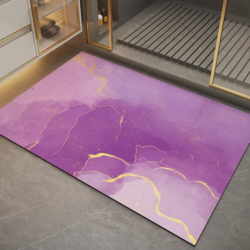 Bathroom Carpet Home Decoration Bath Absorbent Marbling Floor Mat Toilet Rug Doormat Non-slip Foot Mats