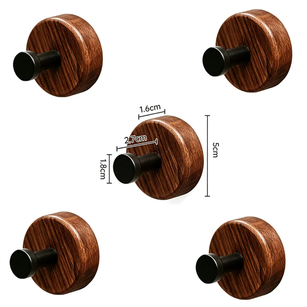 Walnut Wood Bathroom Accessories Set Wall Mounted Towel Rack Shelf Toilet Paper Holder Bathroom Hardware Kit Shower Organizer