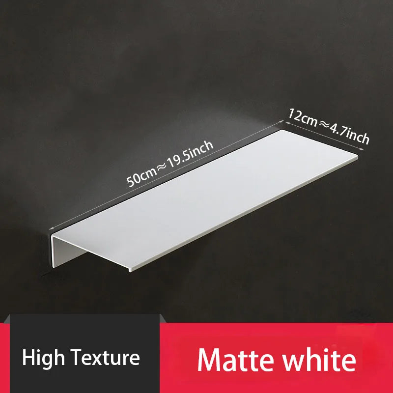 No Drilling Storage Rack Wall Shower Wall Shelf Kitchen White Finish for Modern Bathroom Organizer Home Space-Saving Accessories