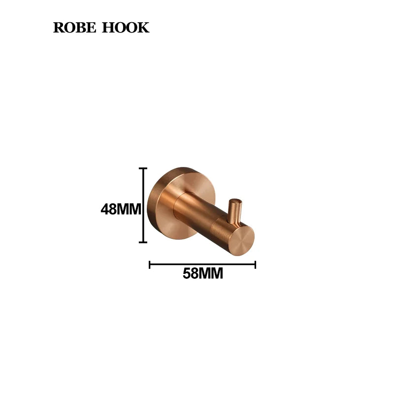 Brushed Rose Gold Bathroom Accessories Set Towel Rack, Tissue Rack, Soap Dish, Toilet Brush, Towel Rack Stainless Steel Hardware