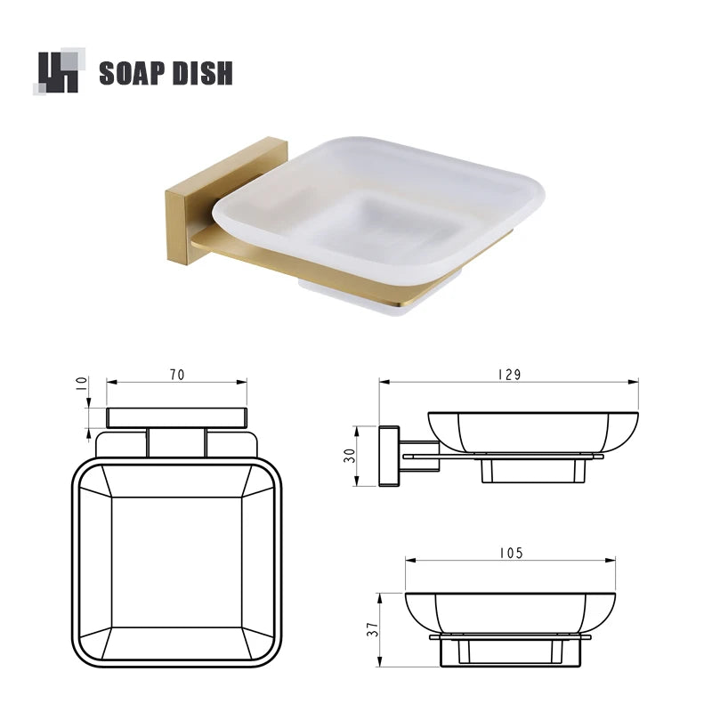 Brushed Gold Bathroom Accessories Set Toilet Brush Holder Toilet Paper Holder Towel Bar Rail Rack Hanger Hook Soap Dish Hardware