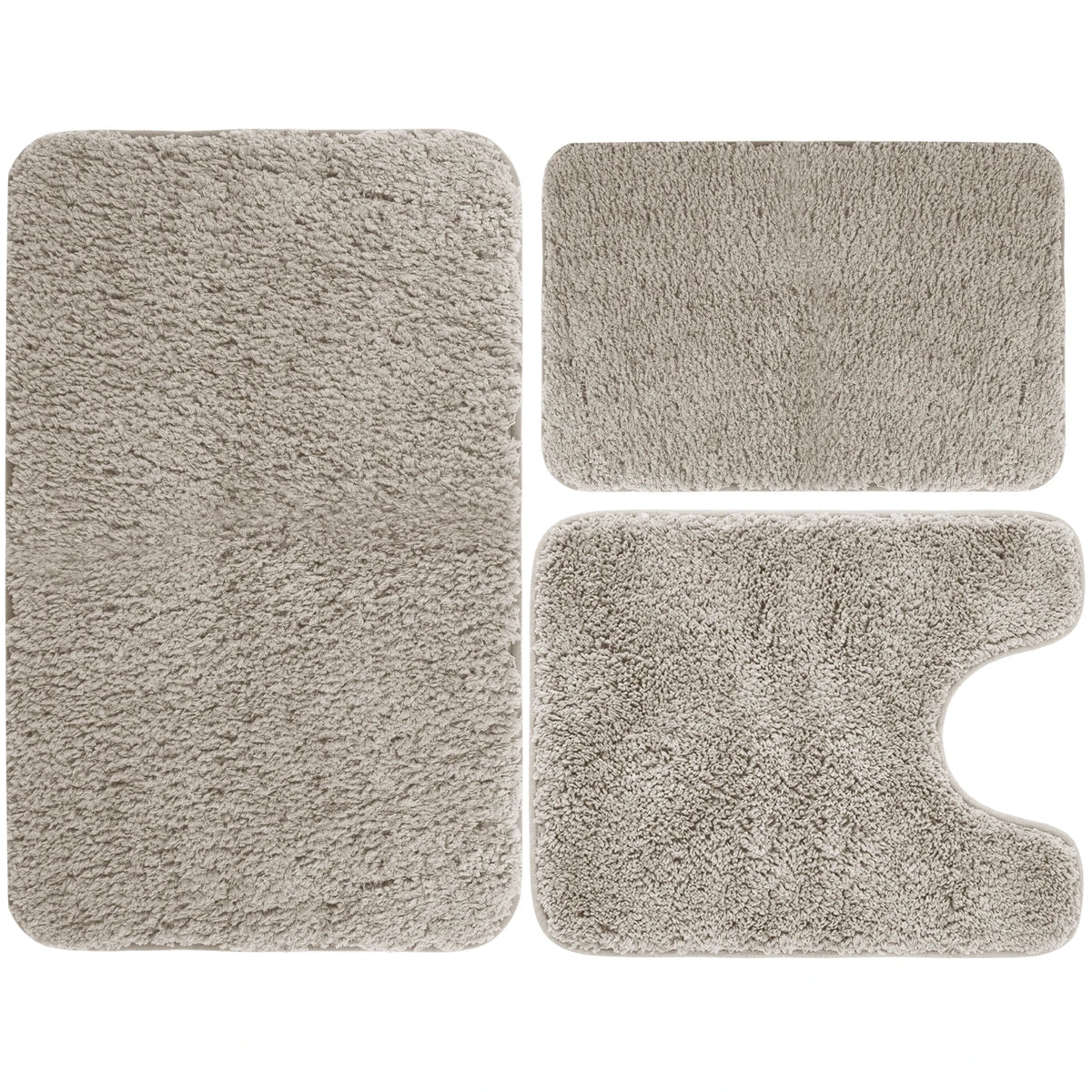Velvet Memory Foam Bathroom Rug Set Of 3 Water Absorption Non Slip Extra Soft Bath Mats Machine Washable&Dry Toilet Floor Mat