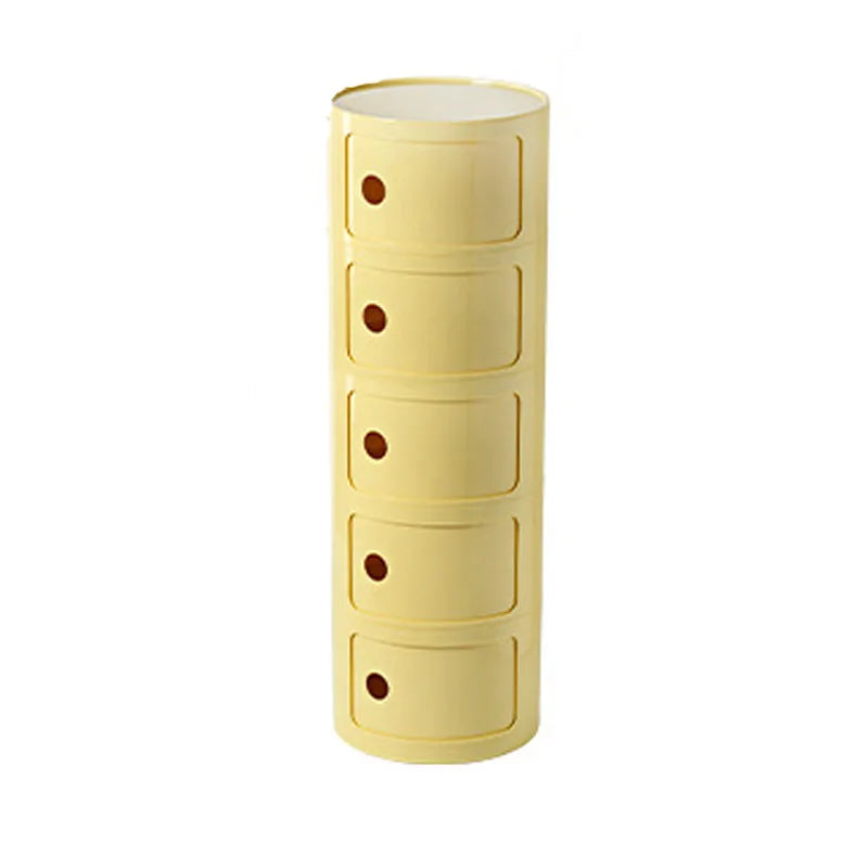 Nordic Bedside Cabinet Small Round Modern Plastic Storage Cabinet Narrow Cabinet Multi Layer Side Cabinet for Living Room