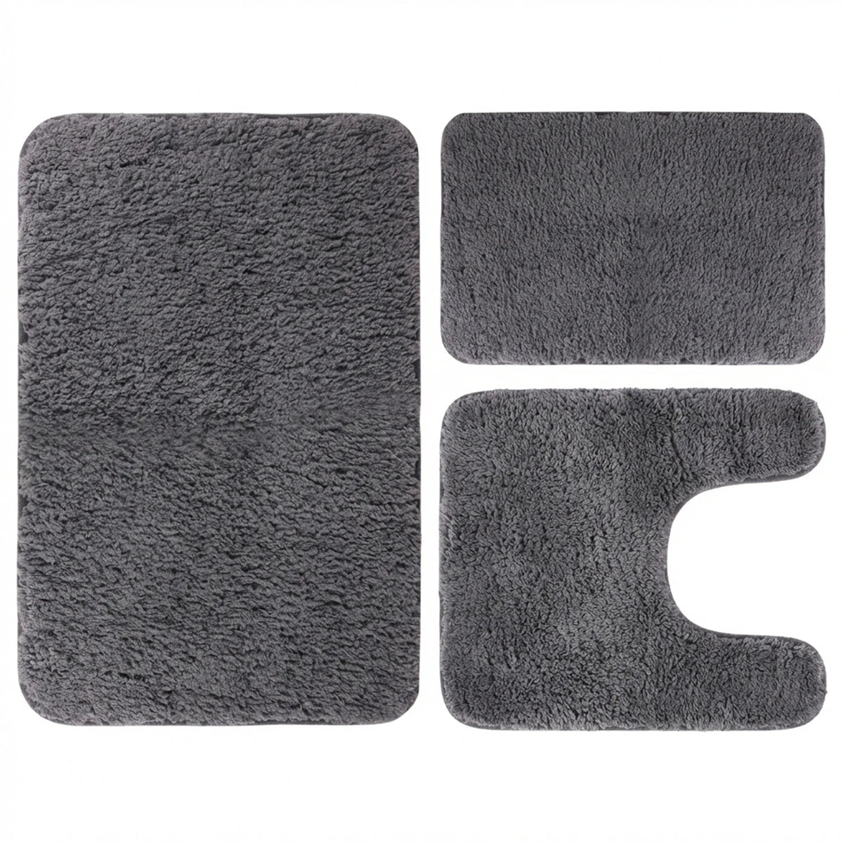 Velvet Memory Foam Bathroom Rug Set Of 3 Water Absorption Non Slip Extra Soft Bath Mats Machine Washable&Dry Toilet Floor Mat