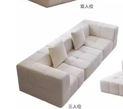 Living Room Compressed Vacuum Sofas Modern Small Apartment Fabric Living Room Sofa Cream Style Marshmallow Sofa Free Combination