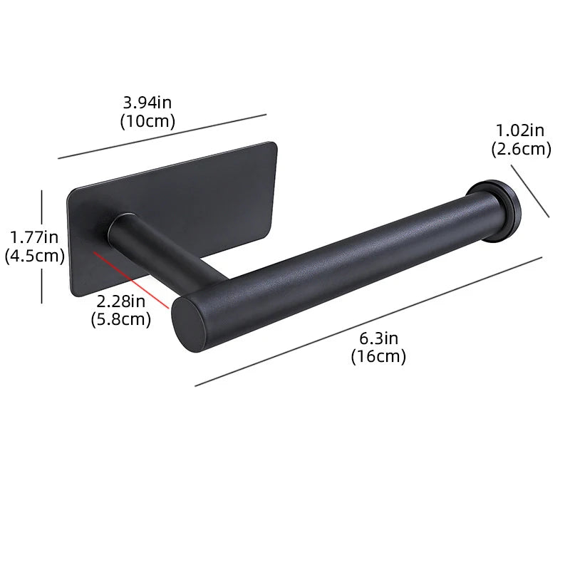Adhesive Toilet Roll Paper Towel Holder Organizer Punch-free Tissue Dispenser Wall Mount Storage Kitchen Bathroom No Drill