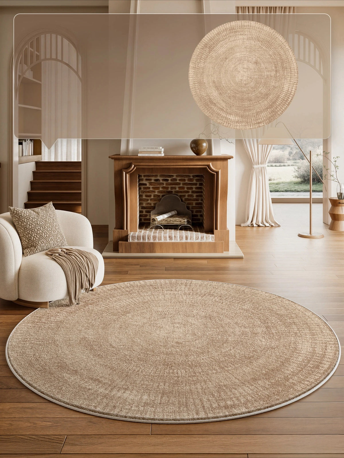 French Style Bedroom Decor Round Carpet Fluffy Soft Carpets for Living Room Thick Plush Bedside Floor Mat Washable Cloakroom Rug
