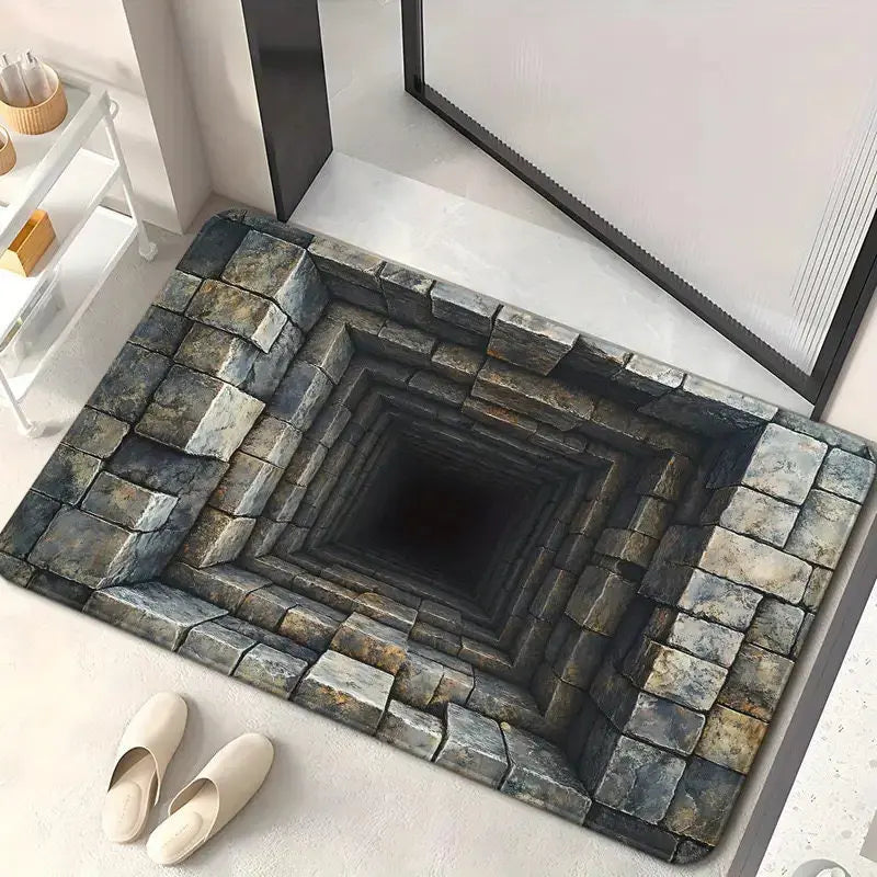 3D Visual Effect Waterproof Floor Mat Bathroom Door Rug Washable Living Room Decoration Trap Carpet Anti-slip Rugs for Bedroom