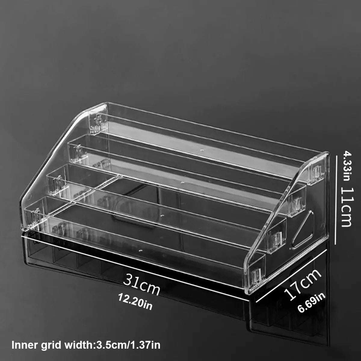 1pc,Transparent multi-layer perfume storage rack, cosmetics display rack, dressing table sorting rack, nail polish rack