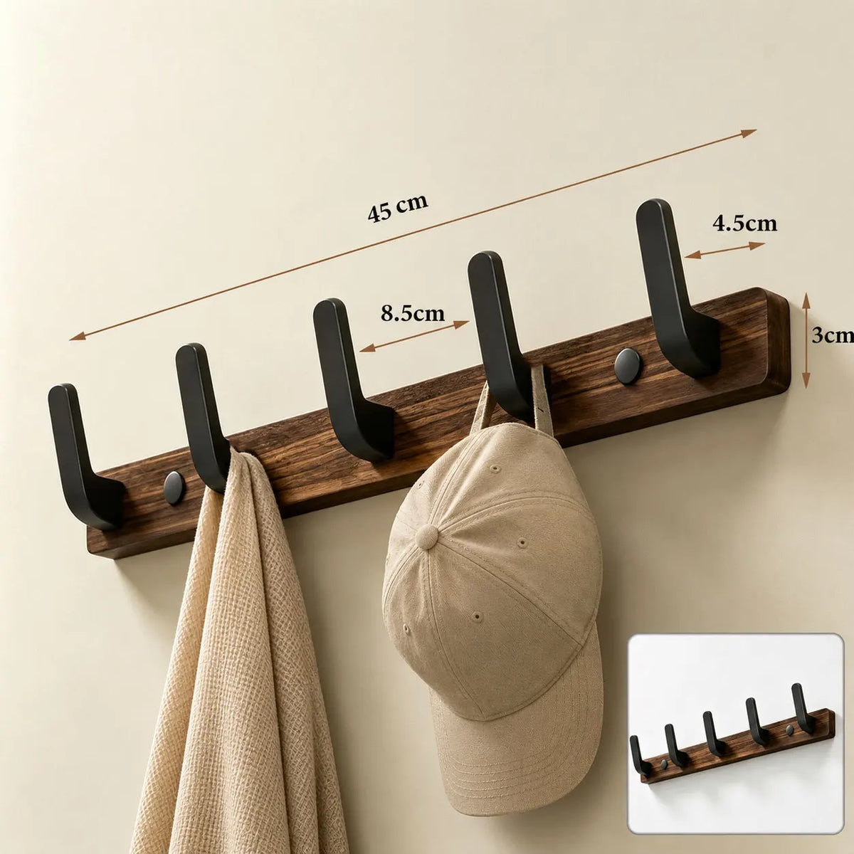 Walnut Wood Bathroom Accessories Set Wall Mounted Towel Rack Shelf Toilet Paper Holder Bathroom Hardware Kit Shower Organizer