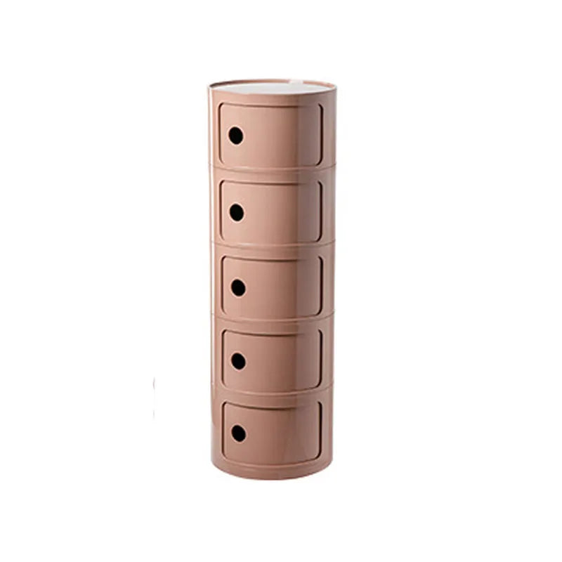 Nordic Bedside Cabinet Small Round Modern Plastic Storage Cabinet Narrow Cabinet Multi Layer Side Cabinet for Living Room