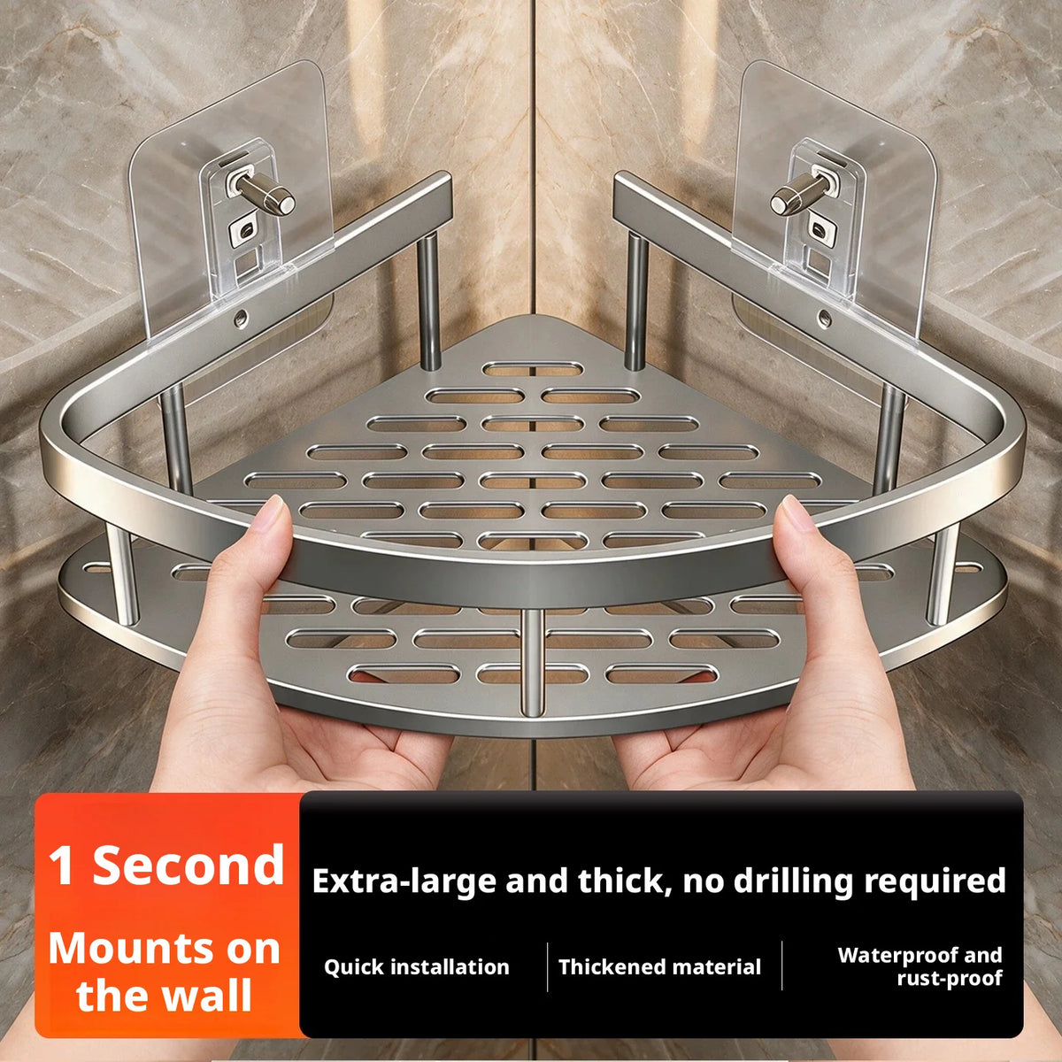 Anti Rust Metal Steel Shower Rack Large Capacity Bathroom Organizing Shelves Convenient Storage Home Decoration