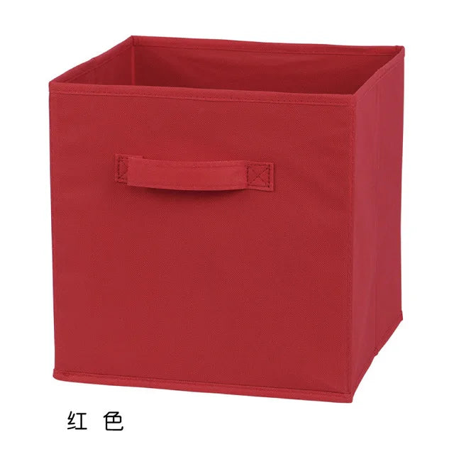 26x26x28cm Cubes Bins Pure Color Non Woven Square Storage Box Clothes Toys Sundries Storage Box Wardrobe Drawer Organizer