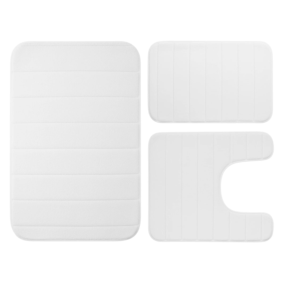 Velvet Memory Foam Bathroom Rug Set Of 3 Water Absorption Non Slip Extra Soft Bath Mats Machine Washable&Dry Toilet Floor Mat