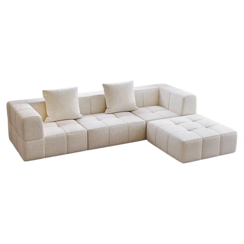 Living Room Compressed Vacuum Sofas Modern Small Apartment Fabric Living Room Sofa Cream Style Marshmallow Sofa Free Combination
