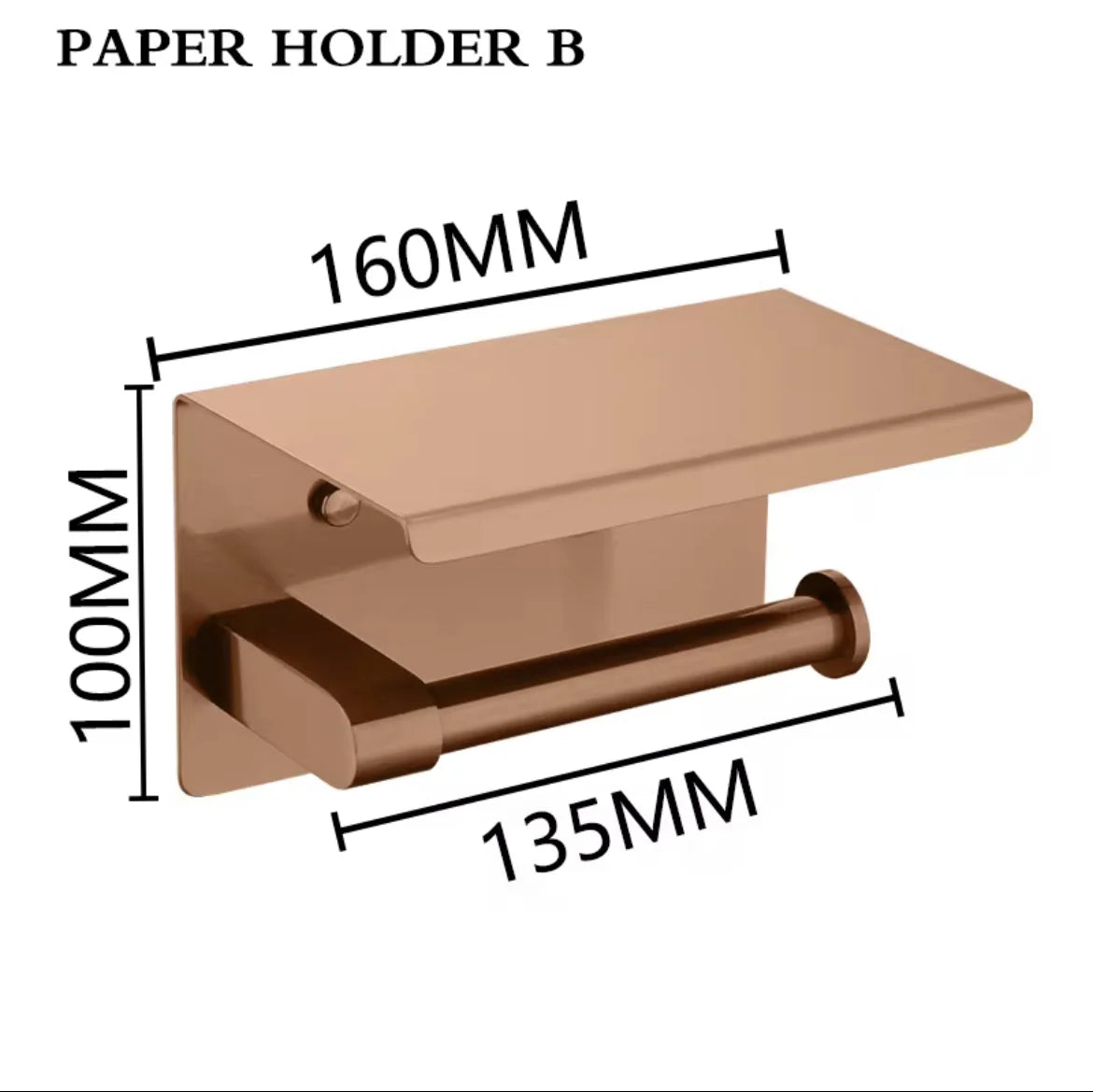 Brushed Rose Gold Bathroom Accessories Set Towel Rack, Tissue Rack, Soap Dish, Toilet Brush, Towel Rack Stainless Steel Hardware